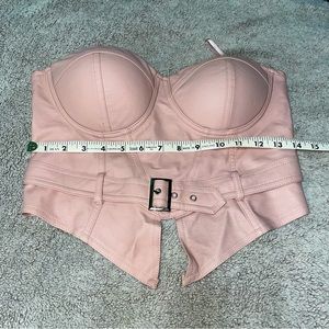 Dusty Pink Faux Leather Bustier